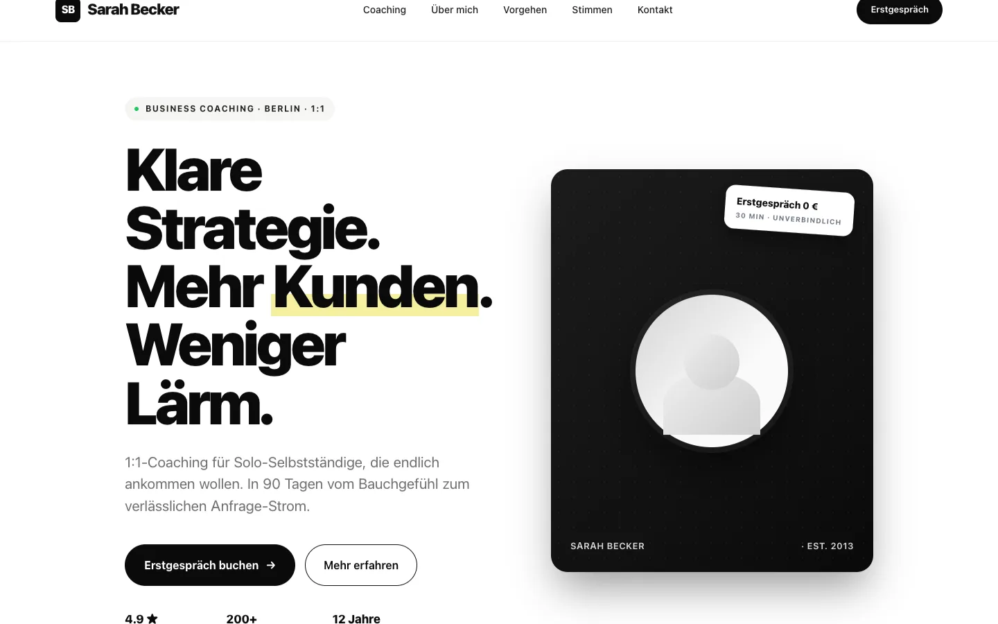 Beispiel einer fertigen Webseite im Browser-Fenster