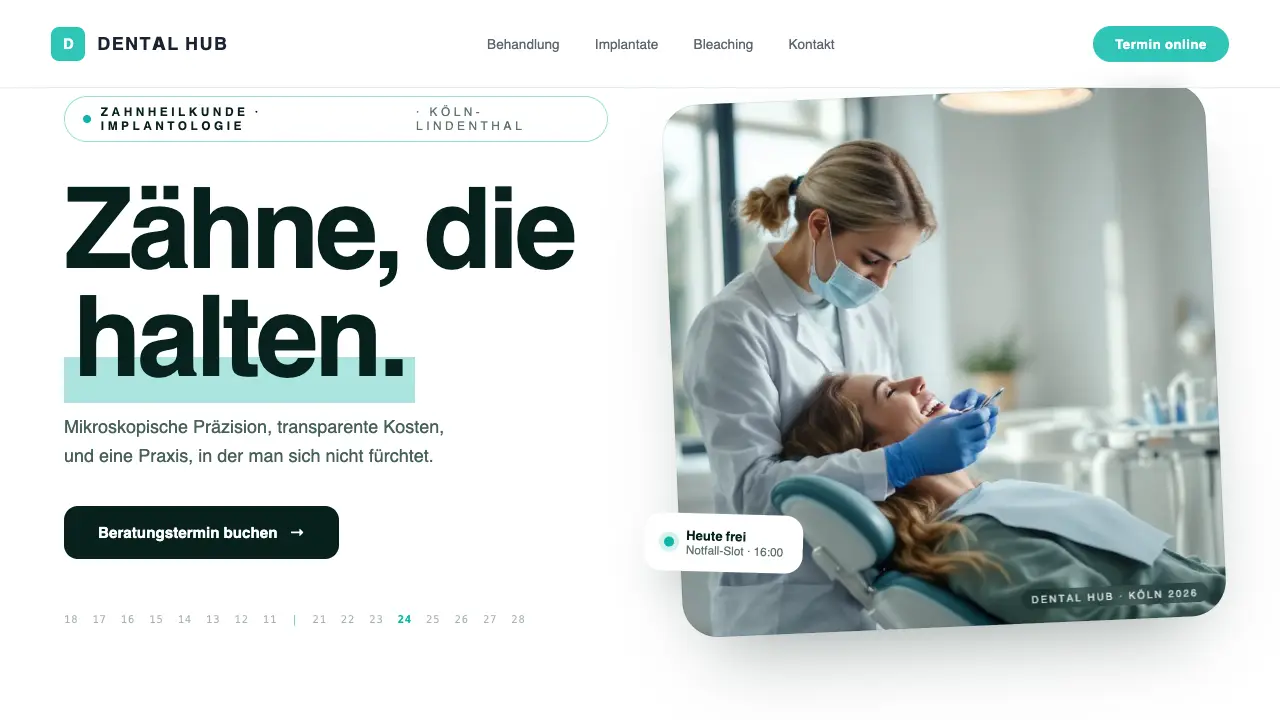 Vorschau der Vorlage Zahnarzt · Clinical Bright (Ärzte)
