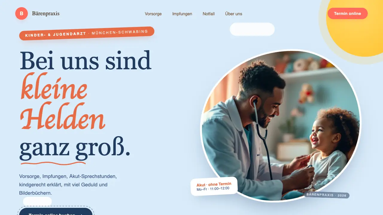 Vorschau der Vorlage Kinderarzt · Warm Friendly (Ärzte)