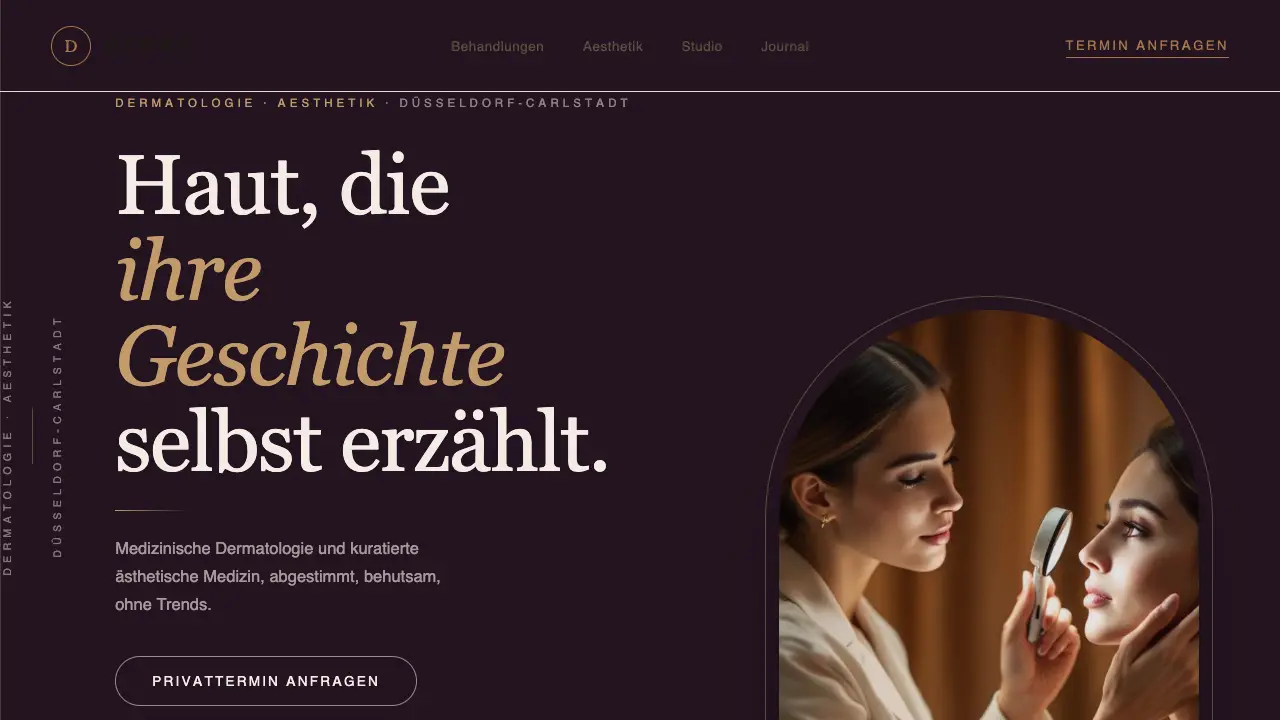 Vorschau der Vorlage Hautarzt · Luxe Beauty (Ärzte)