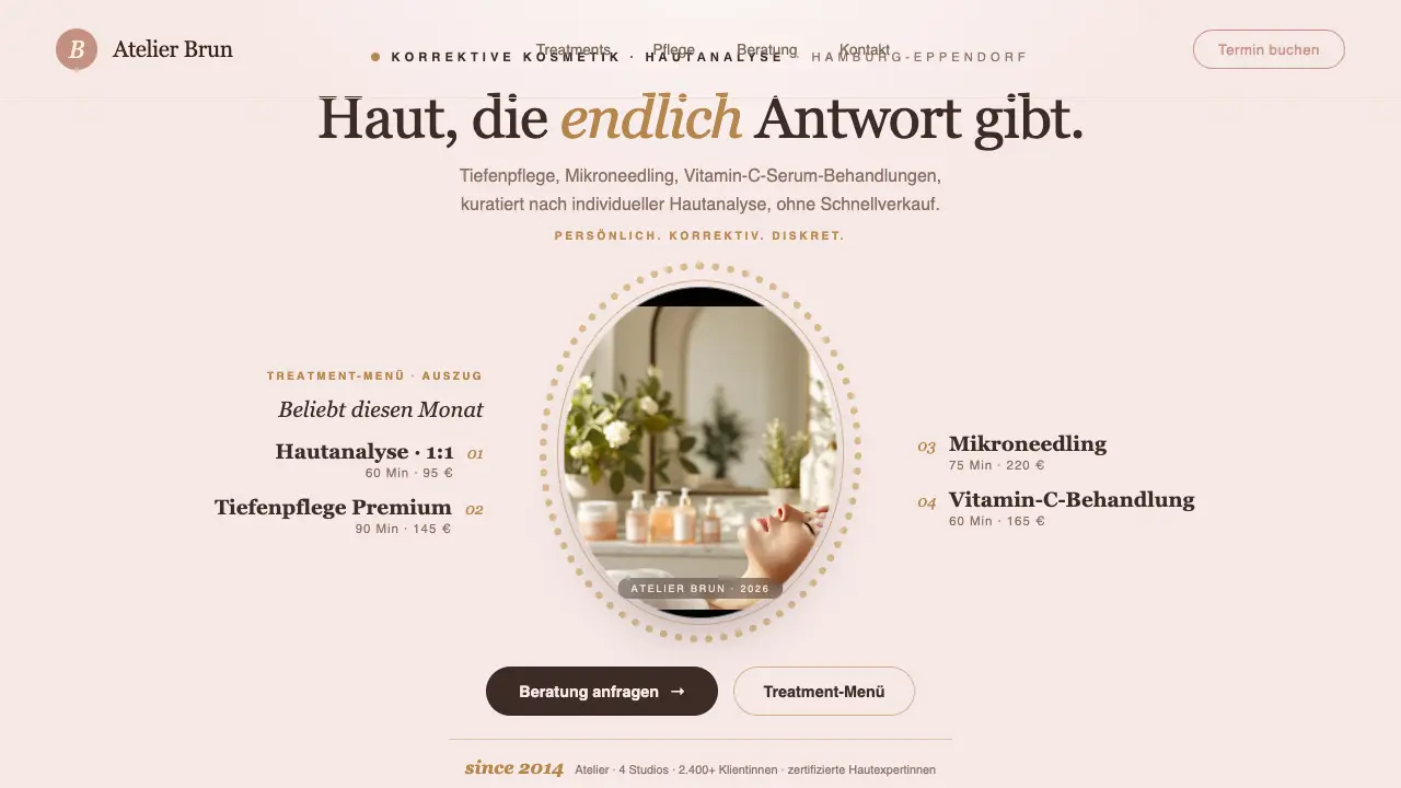 Vorschau der Vorlage Kosmetikstudio · Cream Luxury (Beauty & Wellness)