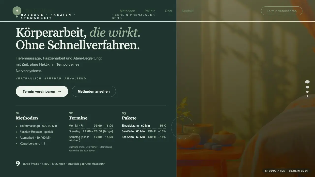 Vorschau der Vorlage Massage · Sage Sanctuary (Beauty & Wellness)