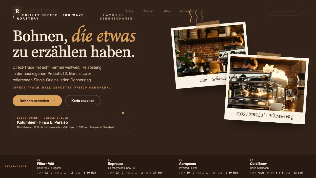 Vorschau der Vorlage Specialty Coffee · Warm Roast (Gastronomie)