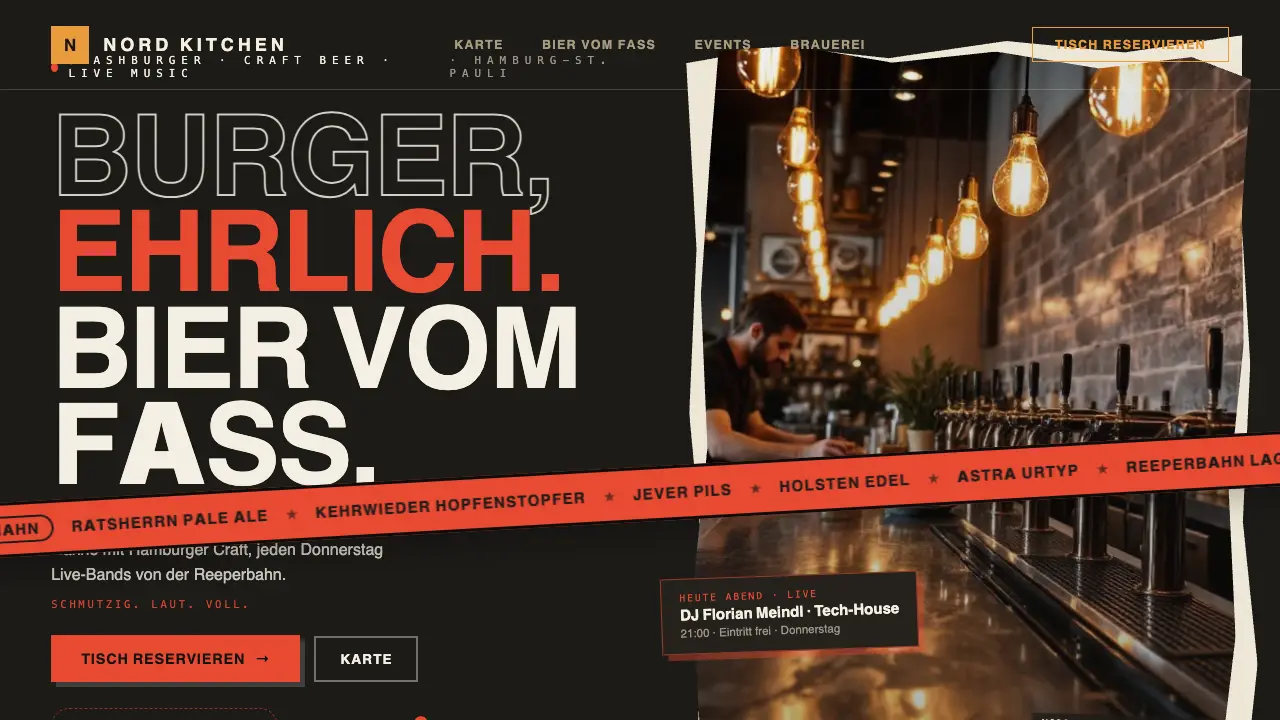 Vorschau der Vorlage Casual Dining · Industrial Bold (Gastronomie)