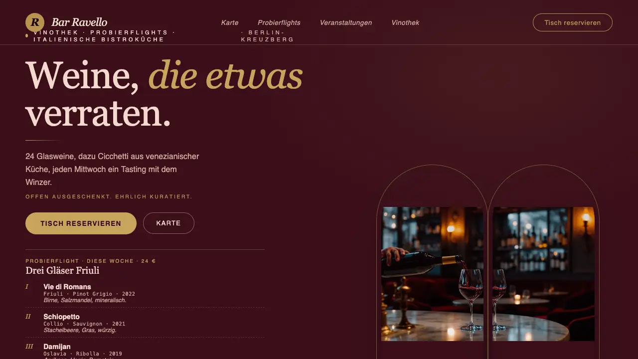 Vorschau der Vorlage Wine Bar · Velvet Burgundy (Gastronomie)