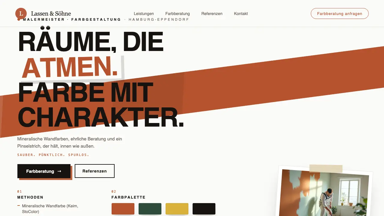 Vorschau der Vorlage Maler · Cream + Rust (Handwerk)