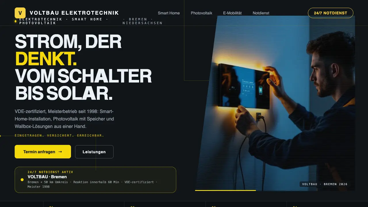 Vorschau der Vorlage Elektriker · Dark Tech (Handwerk)
