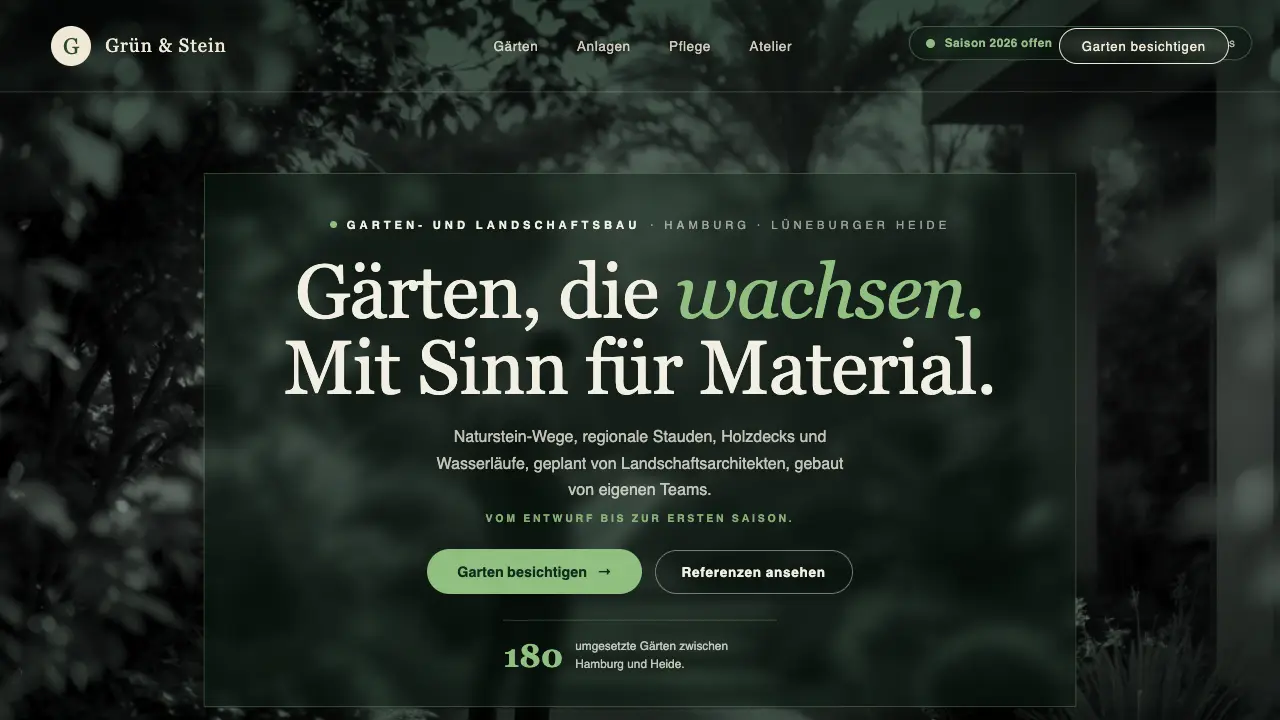 Vorschau der Vorlage GaLaBau · Garden Cinematic (Handwerk)