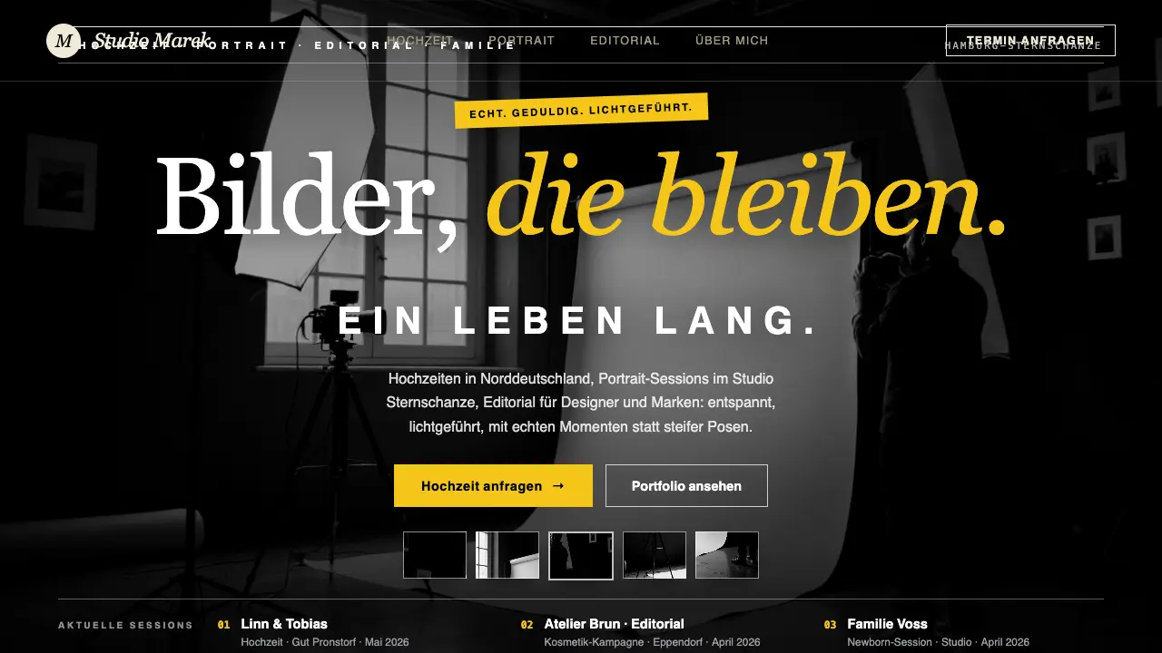 Vorschau der Vorlage Fotograf · Magazine Cover + Sessions (Kleinunternehmen)