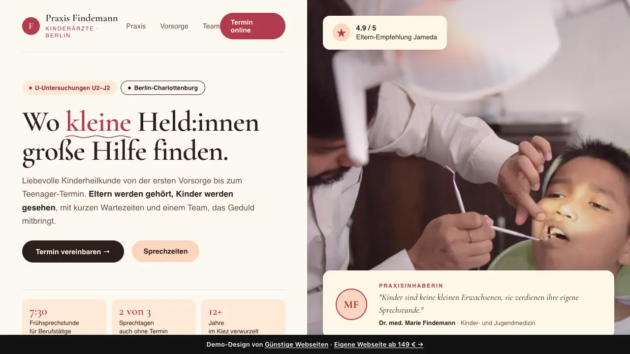 Vorschau der Demo-Webseite Praxis am Hafen, Hausarztpraxis (Ärzte & Praxen)