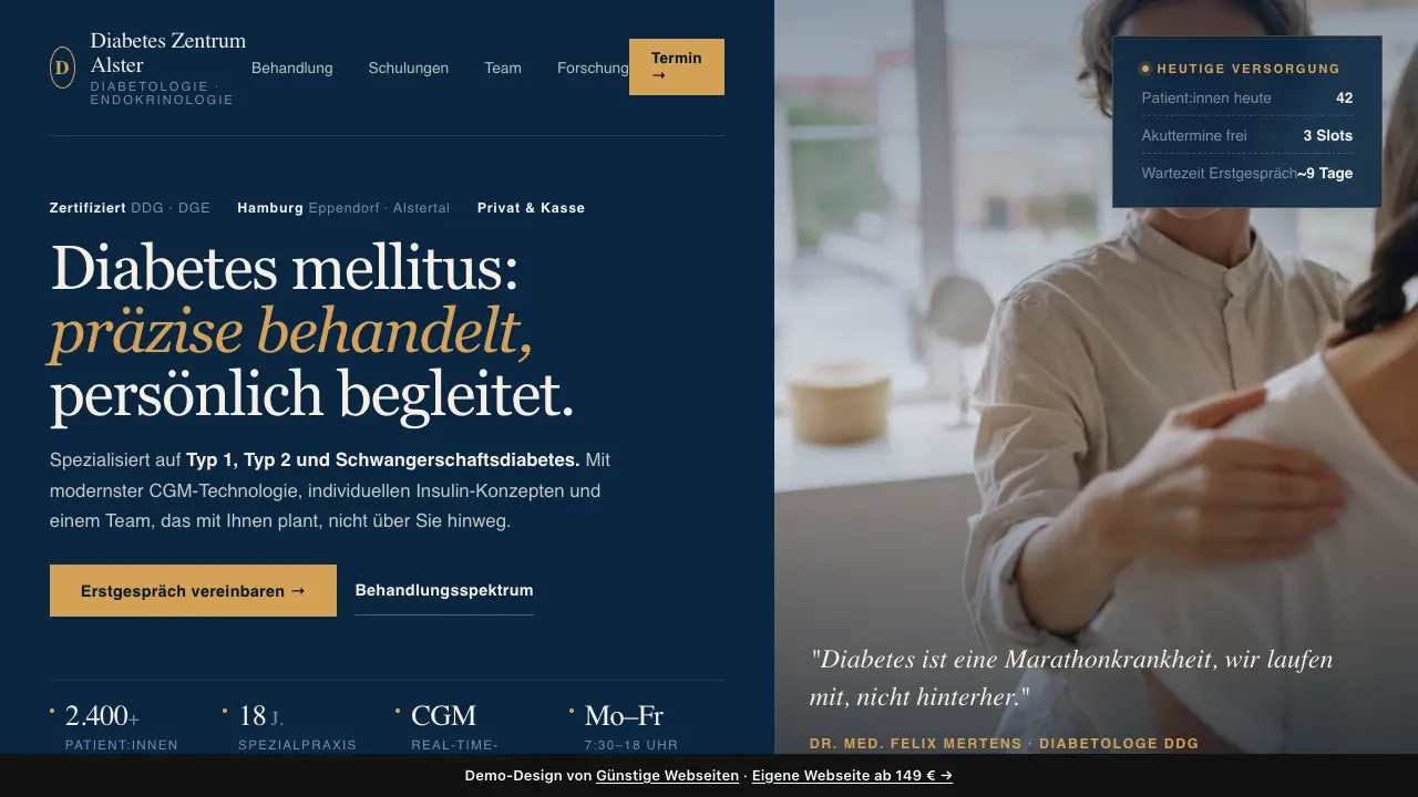 Vorschau der Demo-Webseite DENTALUX, Moderne Zahnmedizin (Ärzte & Praxen)