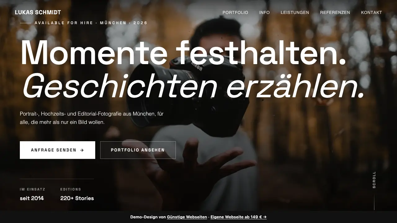 Vorschau der Demo-Webseite Studio Lichtblick (Fotografen)
