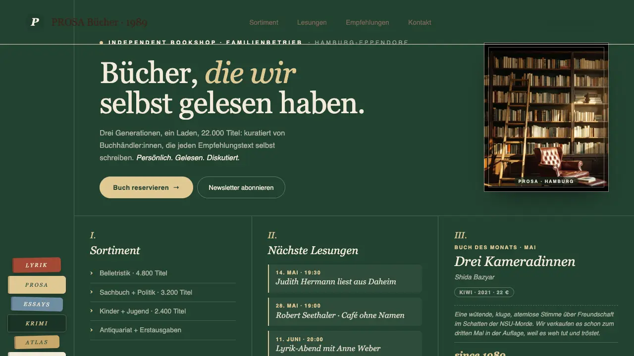 Vorschau der Vorlage Buchladen · Vertical Spread (Einzelhandel)